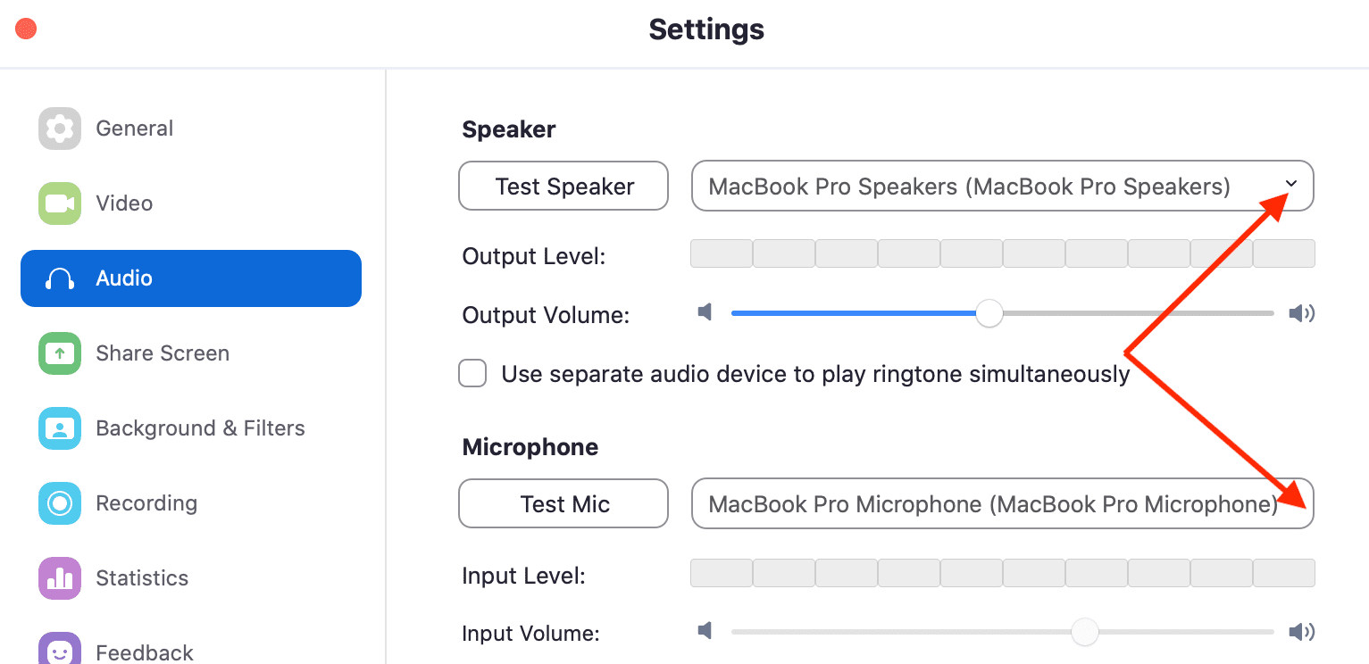 set airpods audio settings zoom