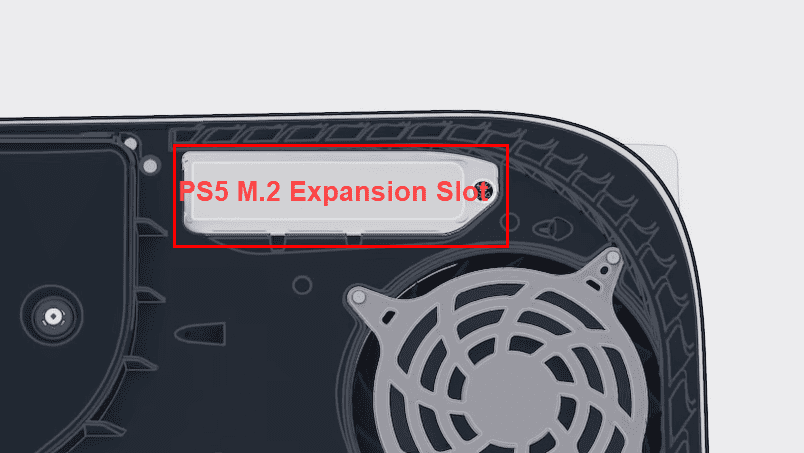 The PCIe 4.0 x4 expansion slot for PS5 storage upgrade