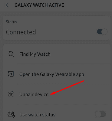unpair-samsung-galaxy-watch
