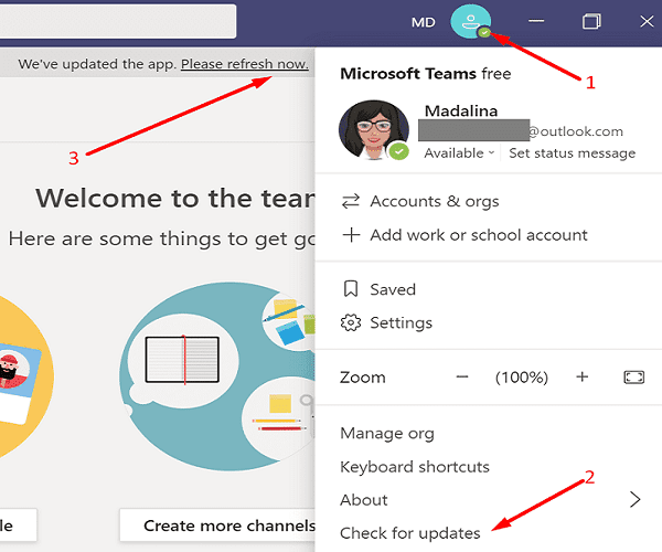 update ms teams app