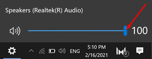 windows 10 audio volume slider