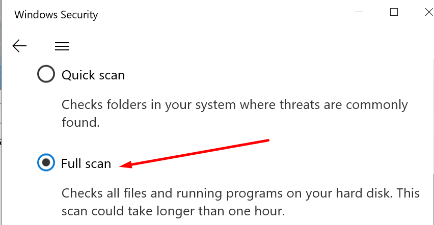 windows security full scan