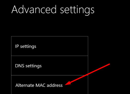 xbox alternate mac address